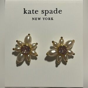 Kate Spade Gold and Pearl Floral Earrings